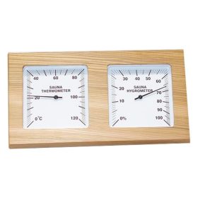   Hőmérő -páramérő cédrus, fehér számlap, fekvő (T0301-061)