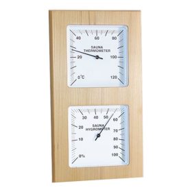   Hőmérő -páramérő cédrus, fehér számlap, álló (T0301-062)