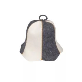 Csíkos szaunasapka gyapjú, fehér-szürke