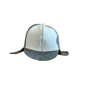 Szaunasapka gyapjú csíkos, fülvédővel