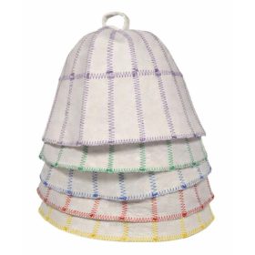   Kockás szaunasapka gyapjú, világos szürke, egyedi varrásszín