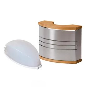   HARVIA excluzív fali lámpaárnyékoló lámpatesttel, fa-szálcsíszolt acél (T0403-004)