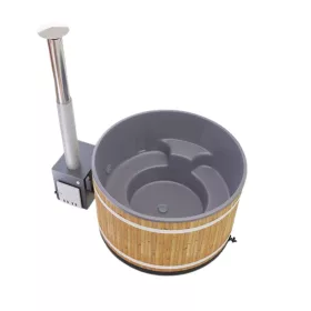   Kirami Comfort Steady melegvizes dézsafürdő, 170cm, Thermowood fenyő külső burkolat, szürke műanyag belső (T0602-004)