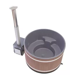   Kirami Comfort Steady melegvizes dézsafürdő, 170cm, mokka barna műanyag kompozit burkolat, szürke műanyag belső (T0602-006)