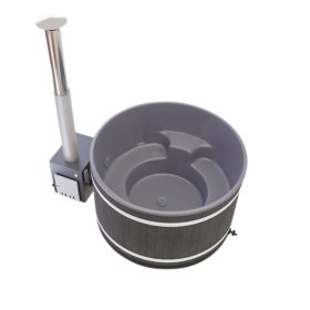   Kirami Comfort Steady melegvizes dézsafürdő, 170cm, Éj fekete műanyag kompozit burkolat, szürke műanyag belső (T0602-007)