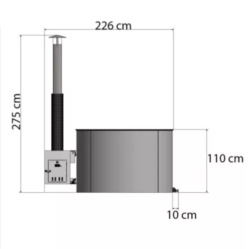 Kirami Comfort Steady melegvizes dézsafürdő, 170cm, Éj fekete műanyag kompozit burkolat, szürke műanyag belső (T0602-007)