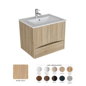 Linzy alsószekrény+mosdó 60 2A1F natúr tölgy