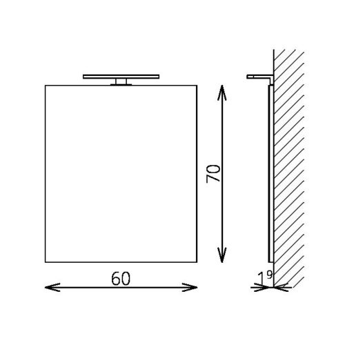 Floating Mirror Easy 60x70 cm álló fali tükör led világítással