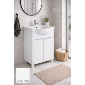 Linzy alsószekrény+mosdó 55 2A prégelt fehér