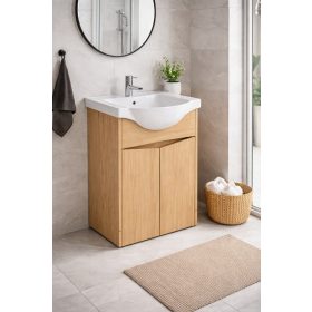 Linzy alsószekrény+mosdó 55 2A natúr tölgy
