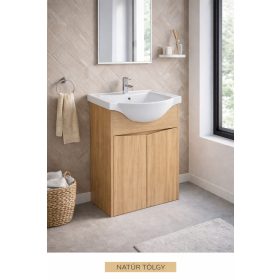 Linzy alsószekrény+mosdó 65 2A natúr tölgy