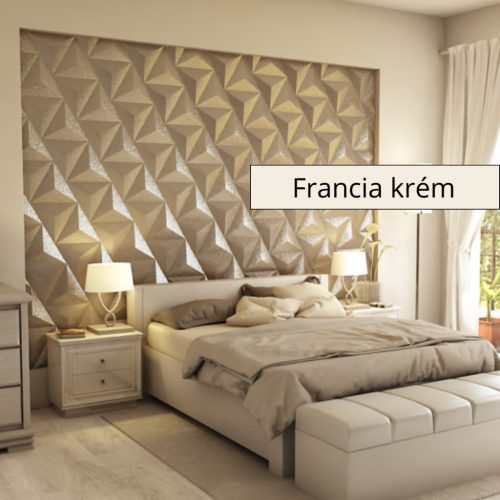 Triacono 3D falpanel 34,8x34,8x34,8cm - Francia krém