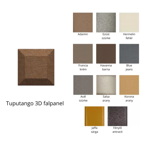 Tuputango 3D falpanel 30x30cm - többféle színben