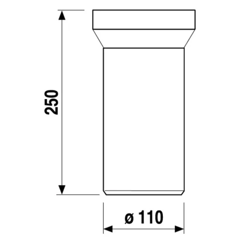 Jikka Wc csésze csatlakozó egyenes 100x25