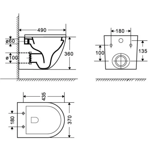 Sophia fali rimless WC