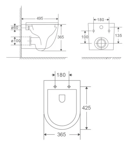 Sophia tornado ultracsendes fali rimless WC