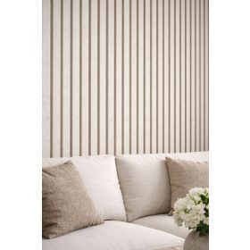 Textilhatású lamellás falpanel nagy méretben világos szürke