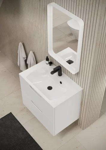 Strip 80x70 fürdőszobai tükör világítással, fehér