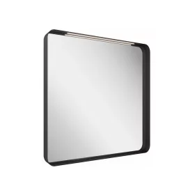 Strip 80x70 fürdőszobai tükör világítással, fekete