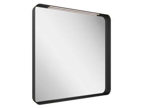 Strip 80x70 fürdőszobai tükör világítással, fekete