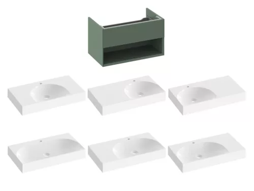 SD Lite 80 fürdőszobai szekrény mosdó alá Grey Green