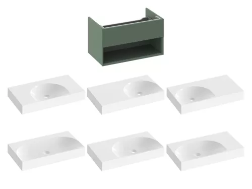 SD Lite 80 fürdőszobai szekrény mosdó alá Grey Green