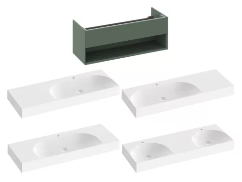 SD Lite 120 fürdőszobai szekrény mosdó alá Grey Green