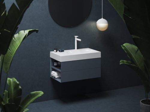 SD Lite 80 B fürdőszobai szekrény mosdó alá Deepsea Blue