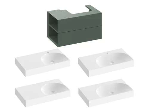SD Lite 80 B fürdőszobai szekrény mosdó alá Grey Green
