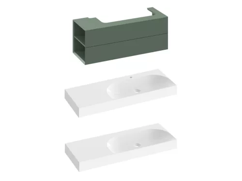 SD Lite 120 B fürdőszobai szekrény mosdó alá Grey Green