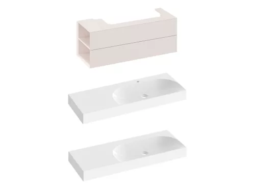 SD Lite 120 B fürdőszobai szekrény mosdó alá Alabaster Pink