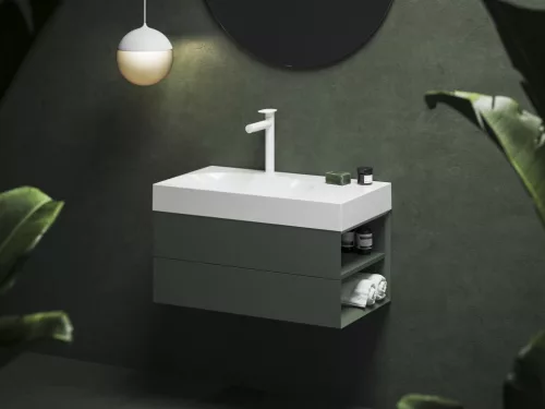SD Lite 80 J fürdőszobai szekrény mosdó alá Grey Green