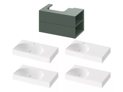 SD Lite 80 J fürdőszobai szekrény mosdó alá Grey Green