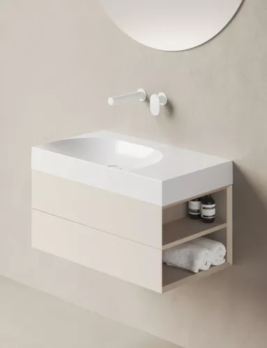 SD Lite 80 J fürdőszobai szekrény mosdó alá Alabaster Pink