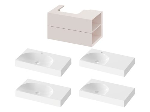 SD Lite 80 J fürdőszobai szekrény mosdó alá Alabaster Pink