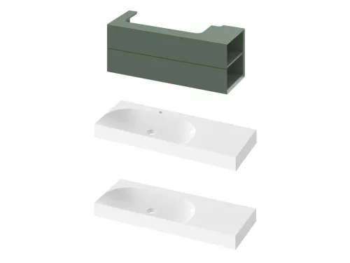 SD Lite 120 J fürdőszobai szekrény mosdó alá Grey Green