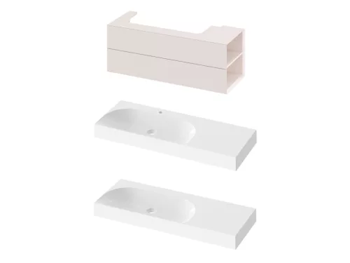 SD Lite 120 J fürdőszobai szekrény mosdó alá Alabaster Pink