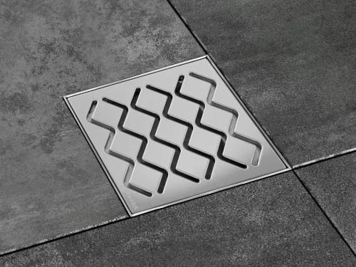 Padlóösszefolyó SN501 105 x 105 / 50 mm - rozsdamentes acél