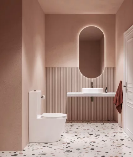 Elegant RimOff monoblokkos WC fehér