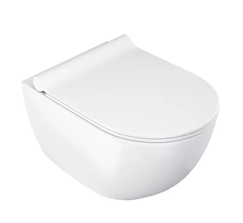 Uni Chrome RimOff fali WC, ülökével, fehér
