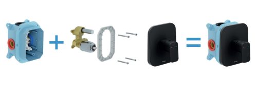 10° Free fekete falba süllyesztett csaptelep váltó nélkül TD F 066.20BLM, matt fekete, R-boxhoz