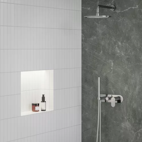 Eleganta falba süllyesztett csaptelep szettel, kétutas, belső egység nélkül EL 065.00CR.O2.RB07D.+S, Chrome