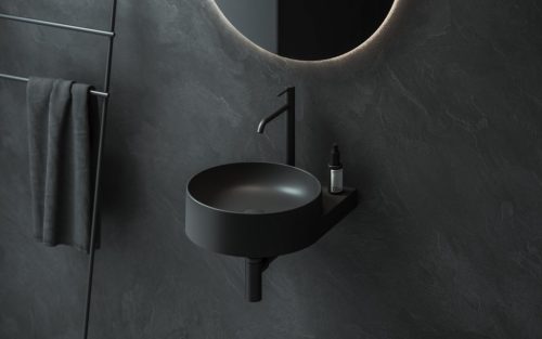 Espirit álló mosdócsaptelep 340 mm leeresztő nélkül ES 015.20BLM, matt fekete