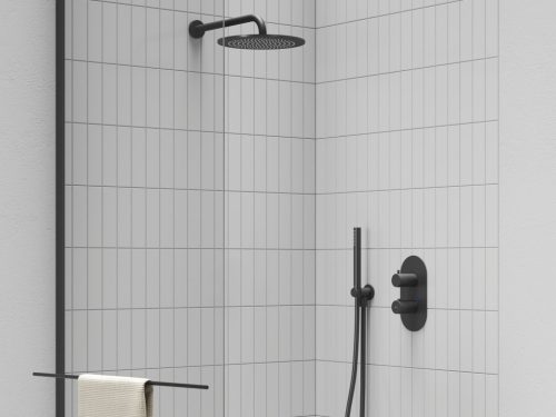 Espirit falba süllyesztett termosztátos csaptelep, kétutas, beslő egység nélkül ES 063.20BLM.O2.RB07C, Black Matt