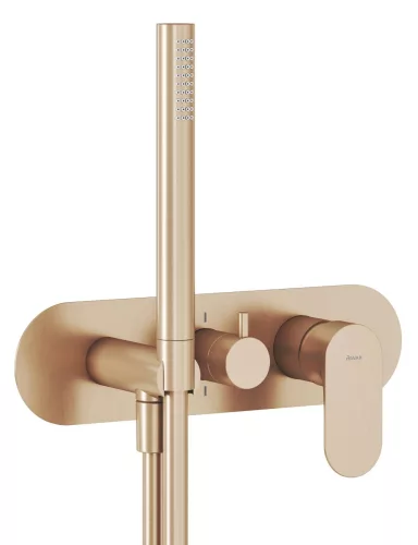 Eleganta falba süllyesztett csaptelep szettel, kétutas, belső egység nélkül EL 065.60RGB.O2.RB07D.+S, rose gold