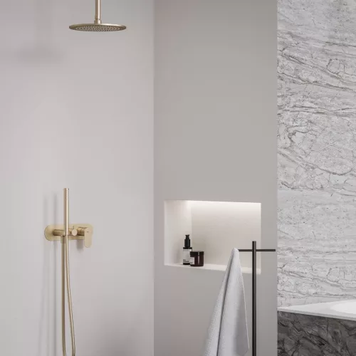 Eleganta falba süllyesztett csaptelep szettel, kétutas, belső egység nélkül EL 065.60RGB.O2.RB07D.+S, rose gold