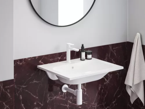Eleganta álló mosdócsaptelep BeCool 174 mm leeresztő nélkül EL 012.11WV, White Velvet