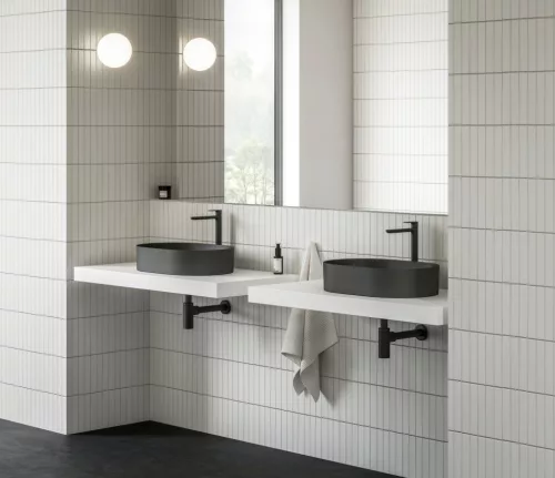 Eleganta álló mosdócsaptelep BeCool 335 mm leeresztő nélkül EL 015.21BLM, matt fekete