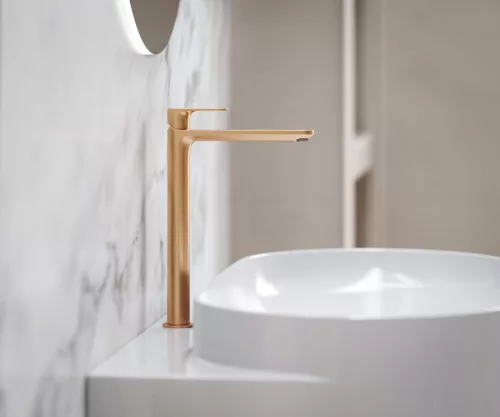 Eleganta álló mosdócsaptelep BeCool 335 mm leeresztő nélkül EL 015.61RGB, rose gold