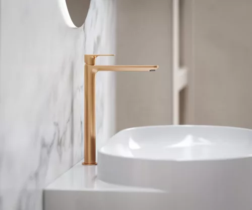 Eleganta álló mosdócsaptelep BeCool 335 mm leeresztő nélkül EL 015.61RGB, rose gold